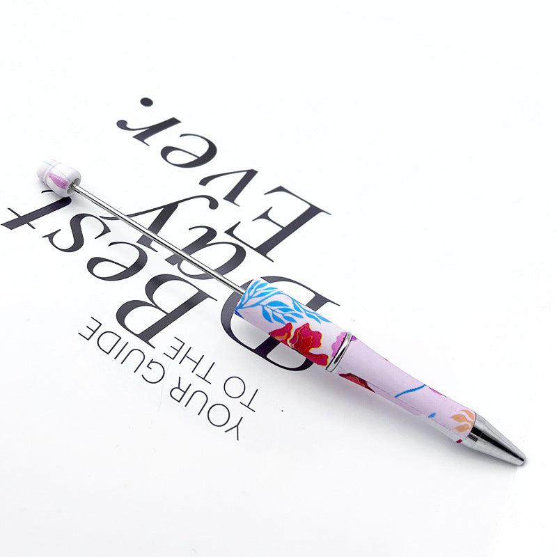 DIY printing pattern bead pen creative leopard print floral cow bead pen cross-border beadedpen spot wholesale