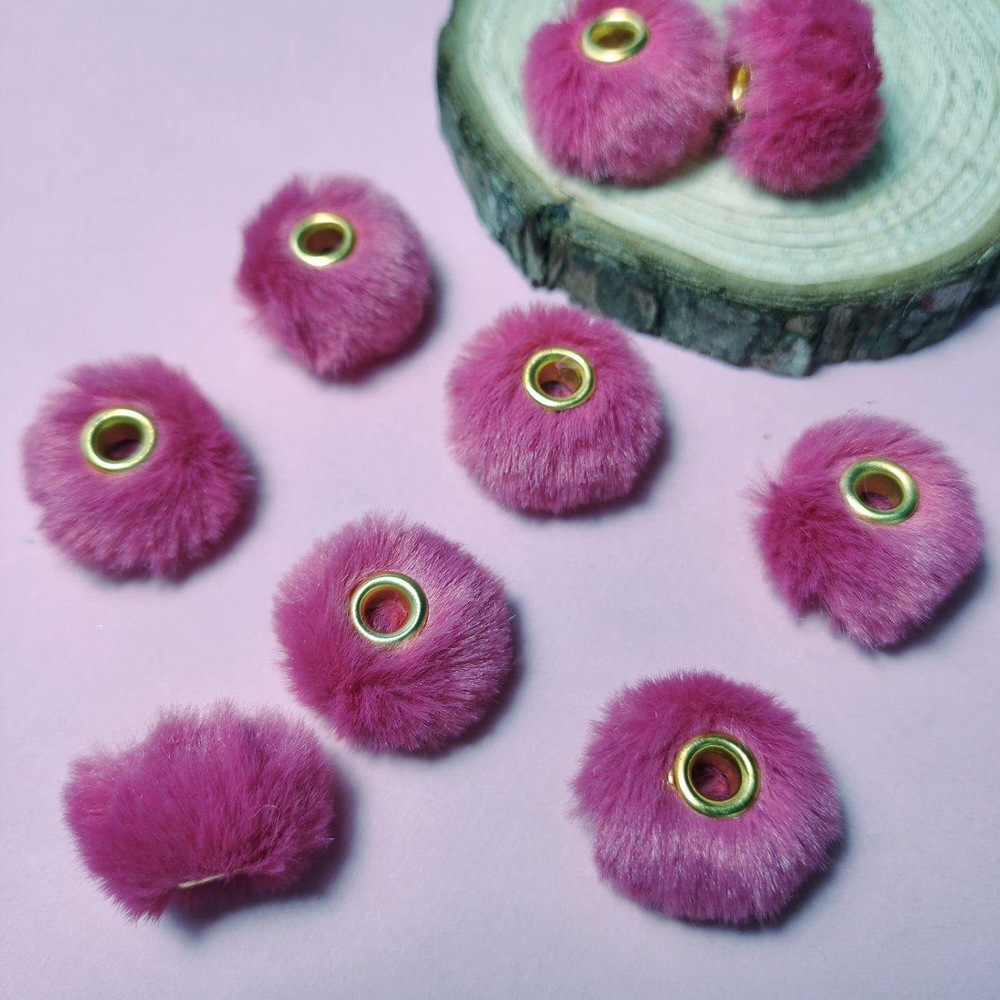 Imitation Rabbit Fur Plush Hanging Ball Beads Beads 20mm Straight Hole Hairball Beads DIY Mobile Phone Chain Accessories