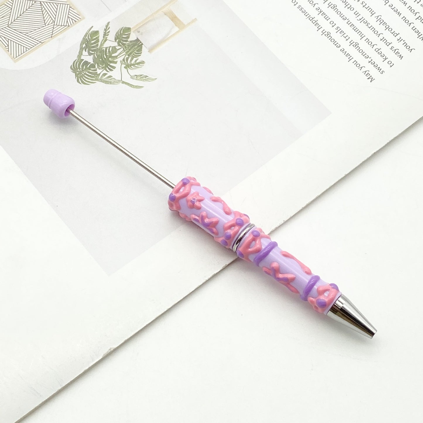 Creative cream glue hand-painted bead pen DIY hand-painted oil ballpoint pen Macaron cream cute pen spot