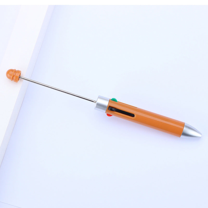 Business four-color bead pen DIY handmade jewelry bead pen cute puzzle multi-color plastic ballpoint pen gift pen