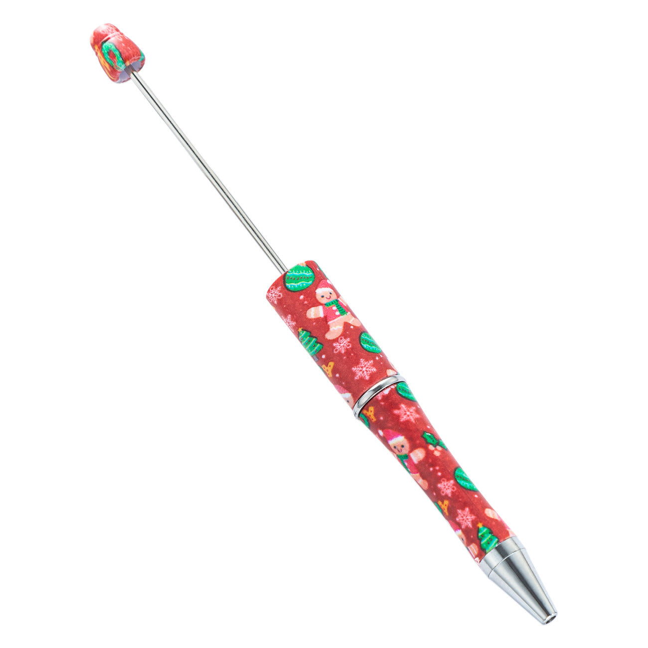 Cross-border new DIY plastic bead pen Christmas Halloween beaded ballpoint pen spot wholesale printing bead pen