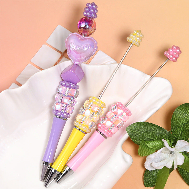 Spot wholesale DIY streamer glass drill ball pen ins high value handmade patch creative multi-color ballpoint pen