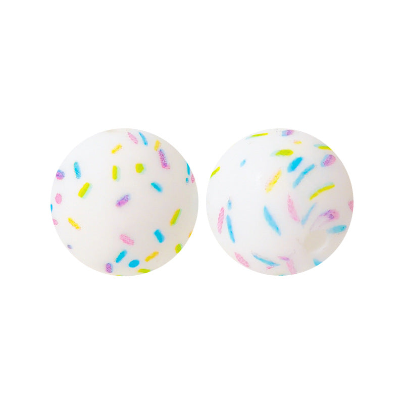15mm Silicone Beads Water Transfer Beads DIY Jewelry Bead Pen Loose Beads Wholesale #201-250