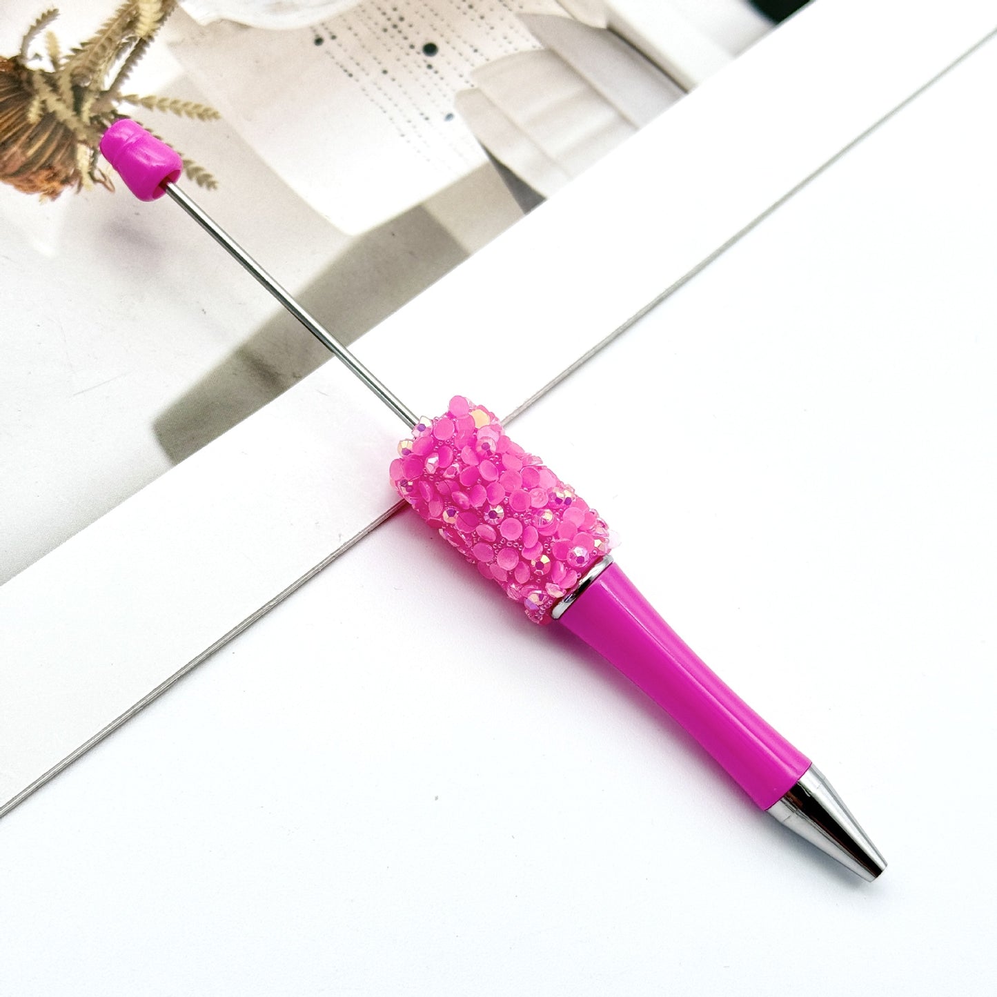 New DIY petal sequined bead pen, Macaron multi-color bead-piercing ballpoint pen cross-border sprouting pen manufacturers wholesale