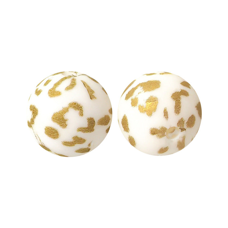 15mm Silicone Beads Water Transfer Beads DIY Jewelry Bead Pen Loose Beads Wholesale #201-250