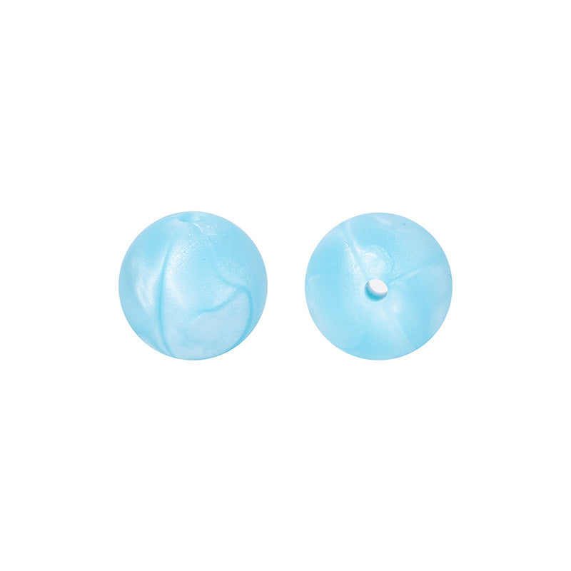 9 Mm Food Grade Silicone Beads Colored Round Loose Beads Handmade DIY Beaded Bracelet Pacifier Chain Accessories Spot Wholesale #51-98