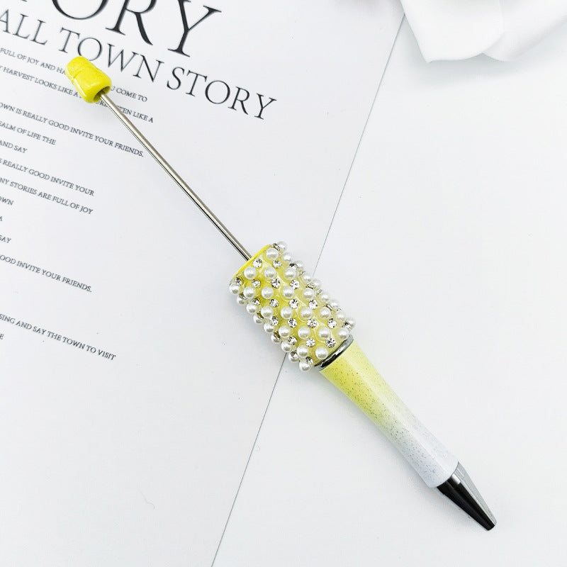 DIY Pearl Diamond Bead Pen Hand Sticker Diamond Ballpoint Pen Flash Diamond Pearl Diamond Beadedpen Spot Wholesale