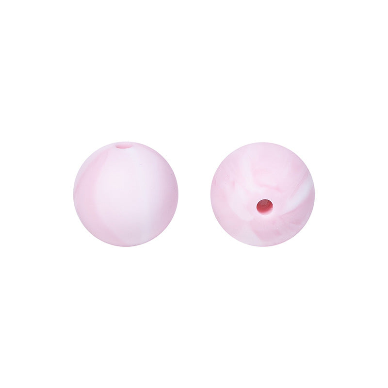 9 Mm Food Grade Silicone Beads Colored Round Loose Beads Handmade DIY Beaded Bracelet Pacifier Chain Accessories Spot Wholesale #51-98