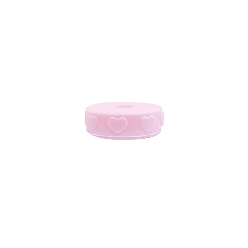 12 Mm Cross-border Creative Food-grade Silicone Love, Round Beads, Gaskets, Beads, DIY Jewelry, Bead Pen Accessories, Spot Wholesale