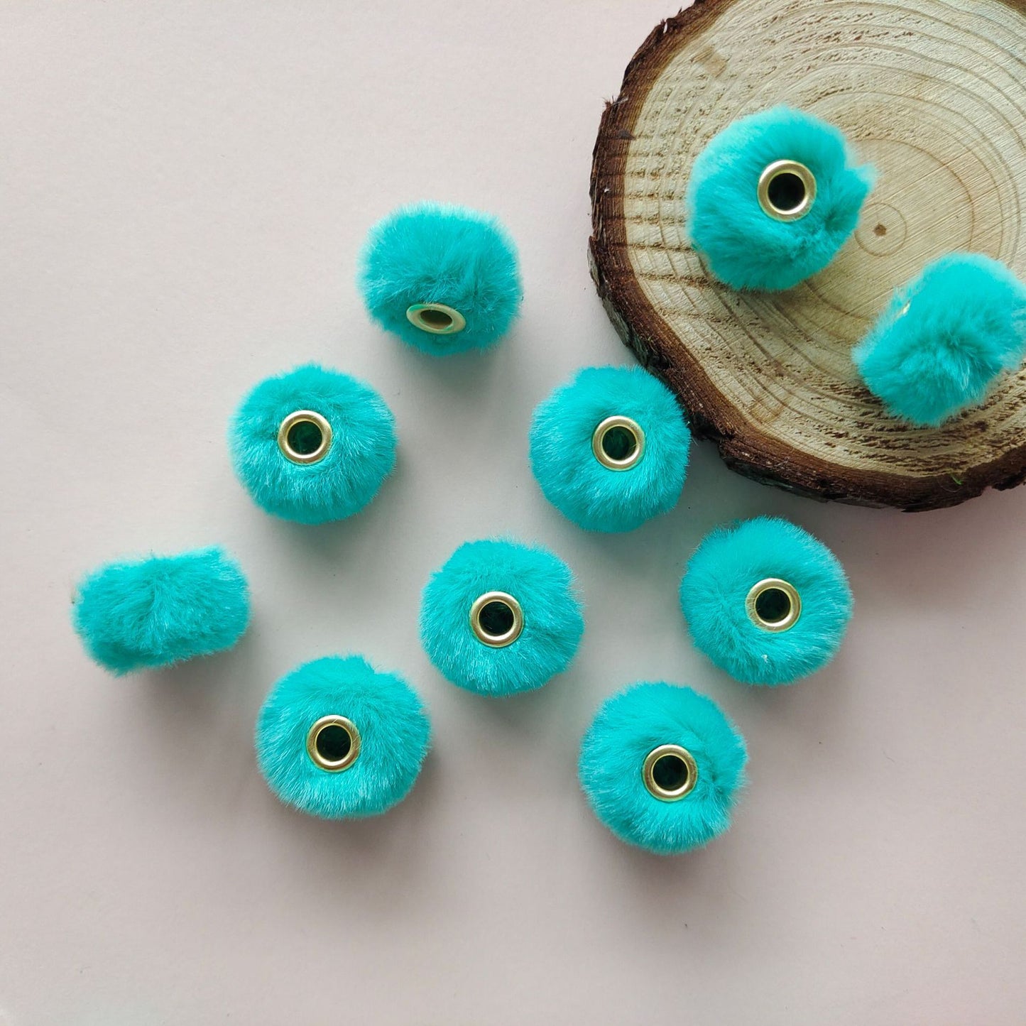 Imitation Rabbit Fur Plush Hanging Ball Beads Beads 20mm Straight Hole Hairball Beads DIY Mobile Phone Chain Accessories