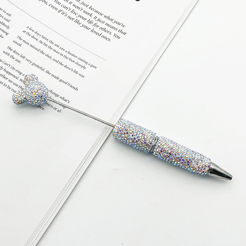 Creative Mickey Head Full Drill Bead Pen DIY Handmade Sticker Drill Ballpoint Pen Cartoon Mickey Gift Pen Manufacturer Spot