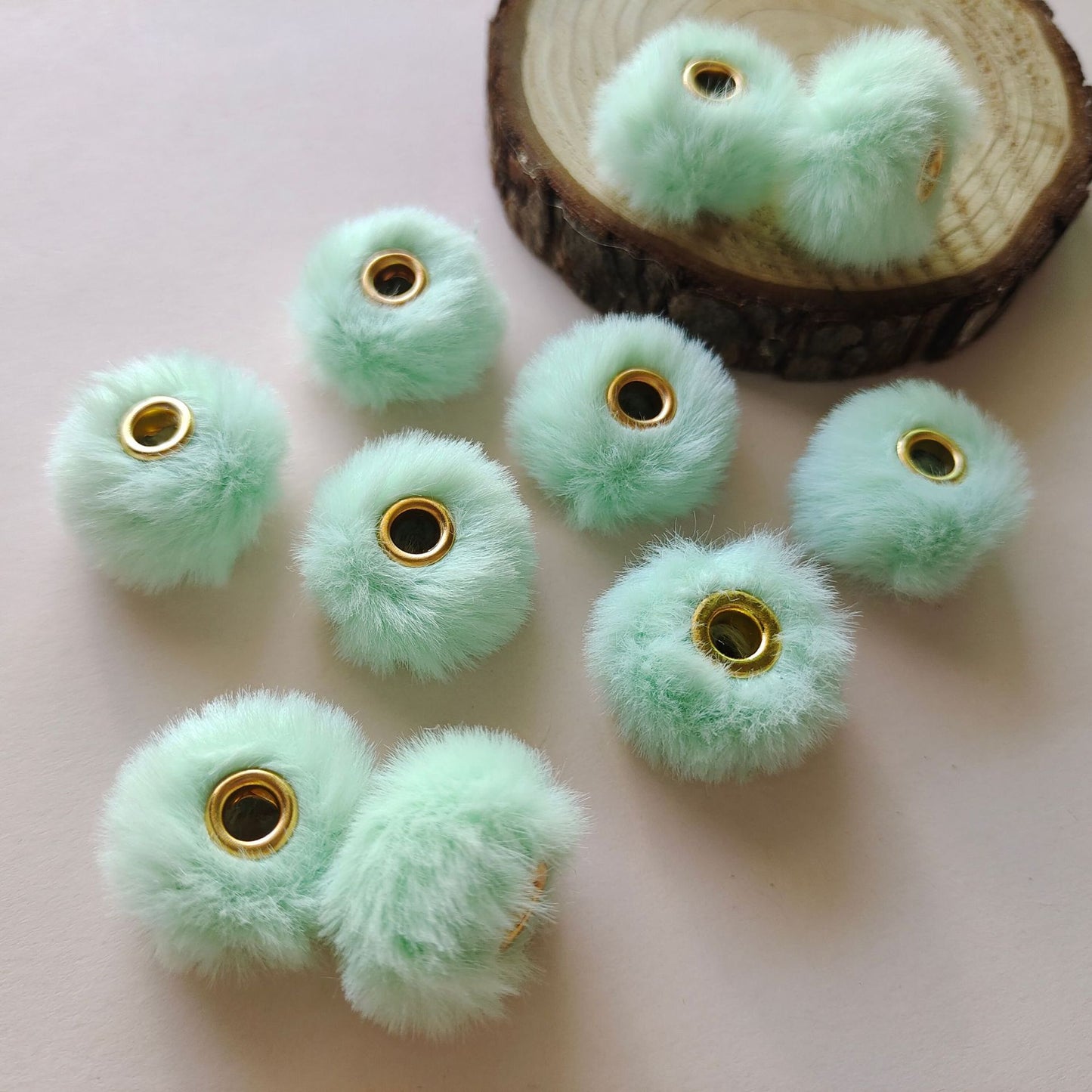 Imitation Rabbit Fur Plush Hanging Ball Beads Beads 20mm Straight Hole Hairball Beads DIY Mobile Phone Chain Accessories