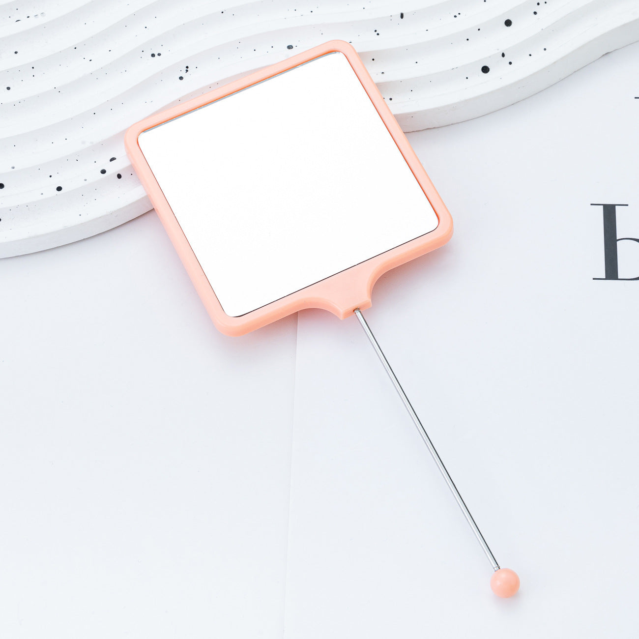 Handheld square makeup mirror high definition student portable makeup ins wind mini handle small mirror wholesale