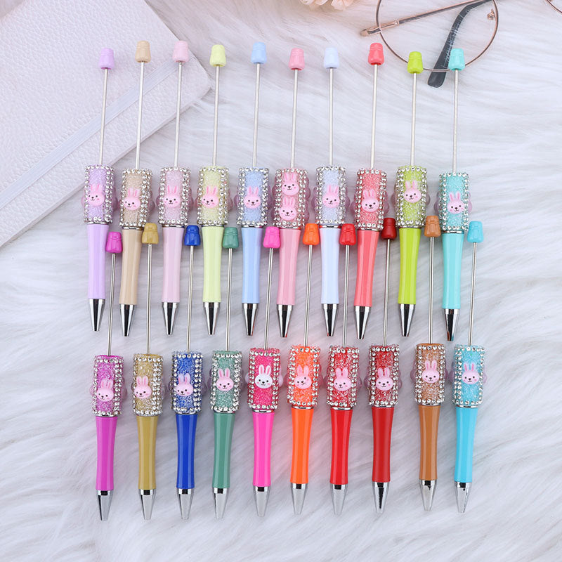 DIY big white rabbit sugar bead pen, cute rabbit dream rabbit dream bead round bead pen manufacturer wholesale