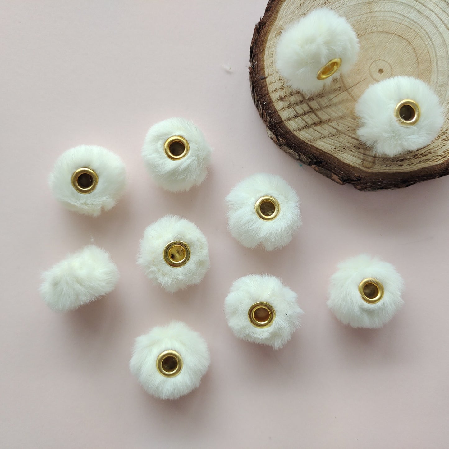 Imitation Rabbit Fur Plush Hanging Ball Beads Beads 20mm Straight Hole Hairball Beads DIY Mobile Phone Chain Accessories