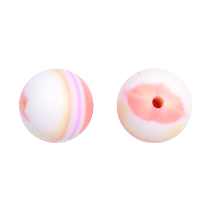 15mm Sweet Candy Color Silicone Beads Handmade Beaded Necklace Bracelet Accessories Food Grade Mixed Color Silicone Loose Beads Wholesale