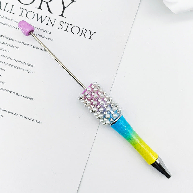 DIY Pearl Diamond Bead Pen Hand Sticker Diamond Ballpoint Pen Flash Diamond Pearl Diamond Beadedpen Spot Wholesale