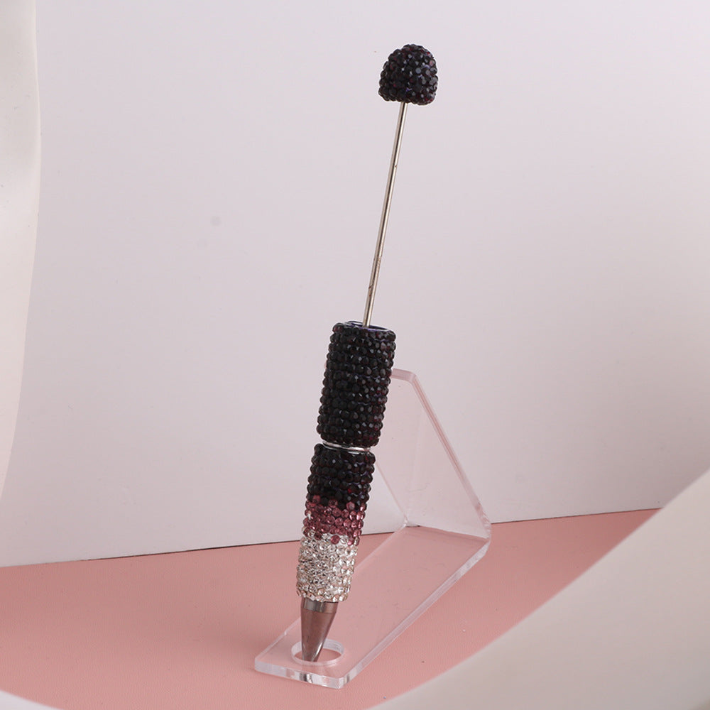 Beadable Pens with Christmas Red Green AB Color Clay Rhinestones Covered the Entire Pen