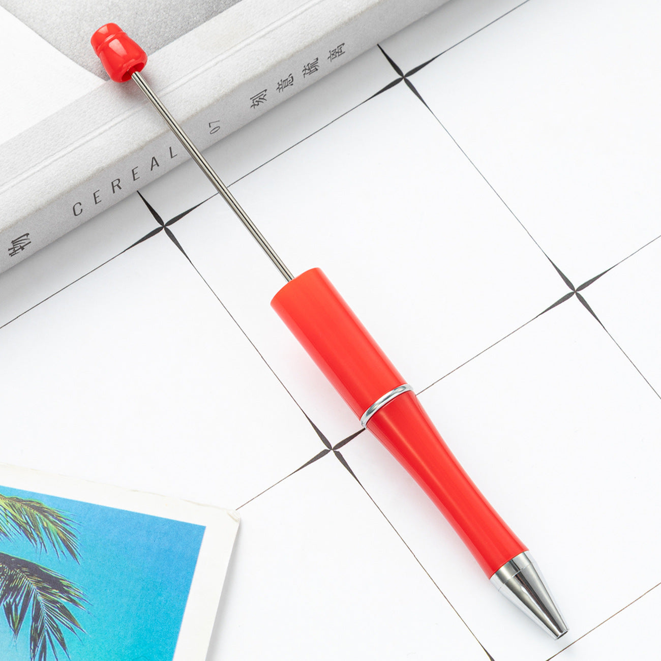Bead pen, spot wholesale creative DIY plastic bead pen ballpoint pen printable plastic bead pen