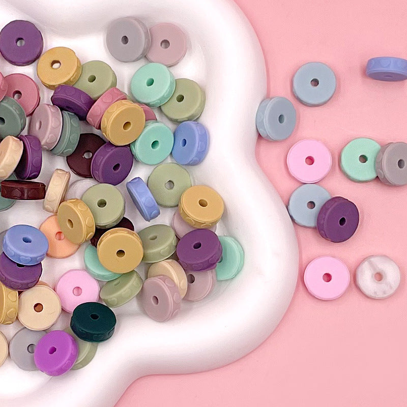 12 Mm Cross-border Creative Food-grade Silicone Love, Round Beads, Gaskets, Beads, DIY Jewelry, Bead Pen Accessories, Spot Wholesale