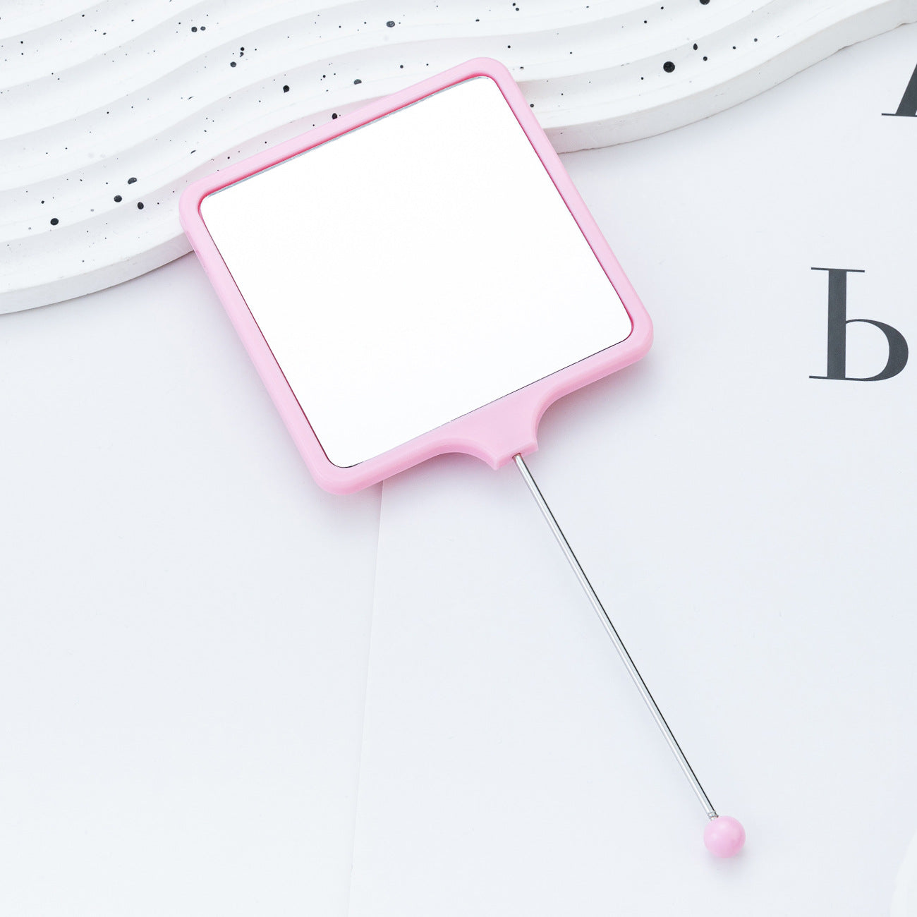Handheld square makeup mirror high definition student portable makeup ins wind mini handle small mirror wholesale