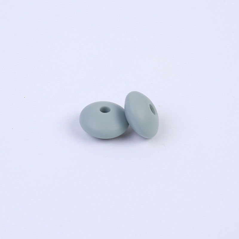 Spot Silicone Beads European and American Jewelry 12mm Small Beads DIY Necklace Beaded Oval Lentil Loose Beads Wholesale #101-137