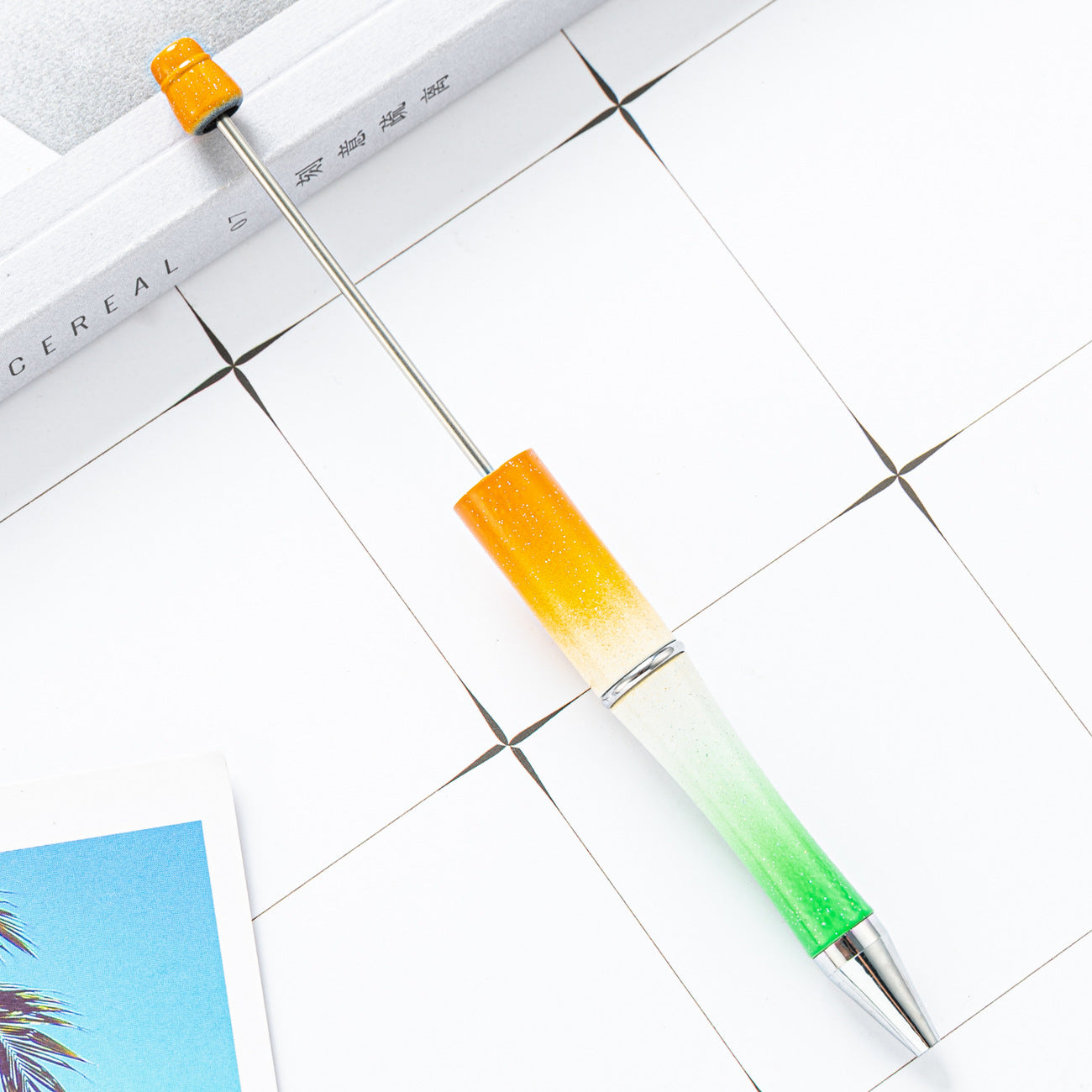 Bead pen, spot wholesale creative DIY plastic bead pen ballpoint pen printable plastic bead pen