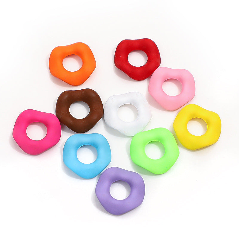 16mm Stacked Le Hexagonal Feel Paint Macaron Color Round Wavy Lace DIY Handmade Hair Accessories Bracelet Accessories