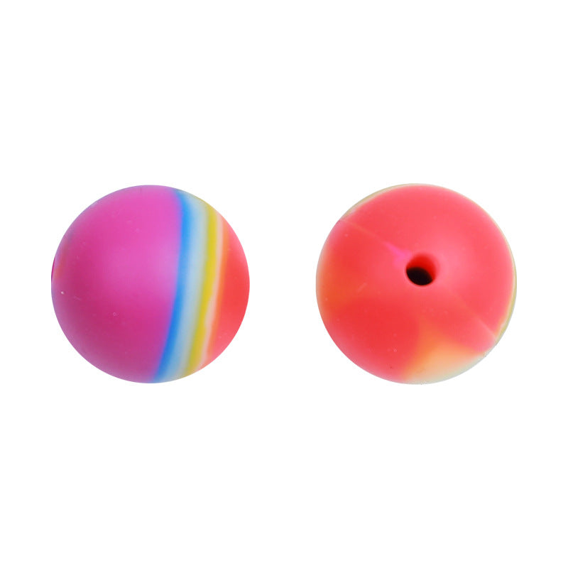 15mm Sweet Candy Color Silicone Beads Handmade Beaded Necklace Bracelet Accessories Food Grade Mixed Color Silicone Loose Beads Wholesale