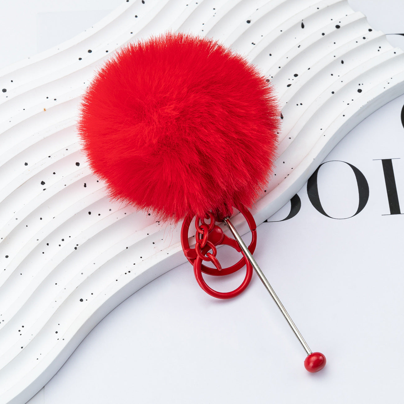 DIY beaded hairball keychain creative personalized bag pendant keychain plush pendant key pendant