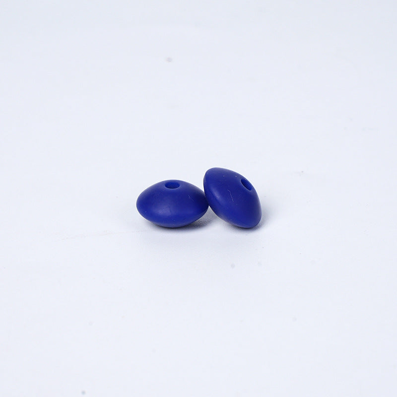 Spot Silicone Beads European and American Jewelry 12mm Small Beads DIY Necklace Beaded Oval Lentil Loose Beads Wholesale #51-100