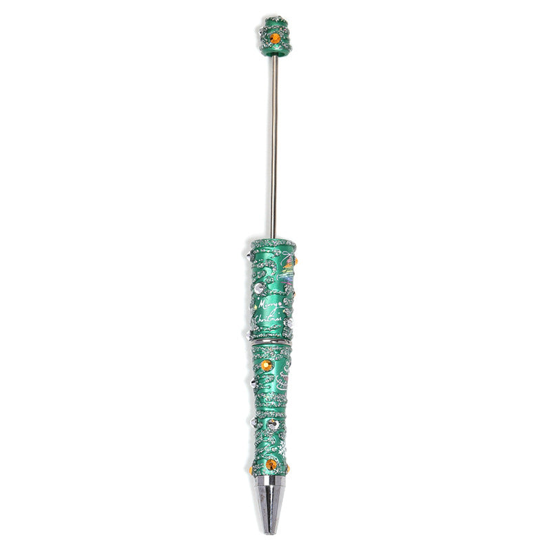 New DIY diamond-set Christmas colorful bead pen broken diamond full diamond ballpoint pen colored cartoon heavy industry cute pen