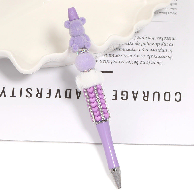 Creative new cartoon rotating bead pen heavy industry glitter high value new ins wind bead pen ballpoint pen