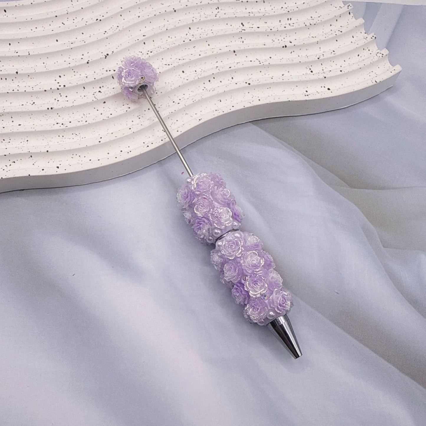 Rose Full Diamond Ball Pen High Value Handmade Heavy Industry Grain Pen Broken Ice Blue Theme Ball Pen Set