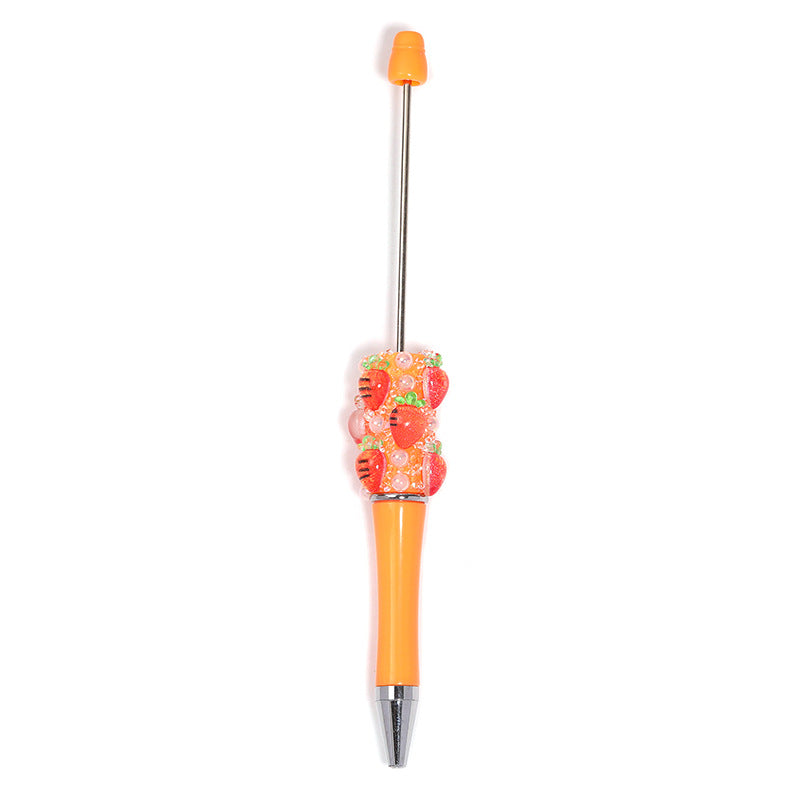 Wholesale Korean ins style high value bead pen handmade DIY creative fruit cute grain heavy industry bead pen