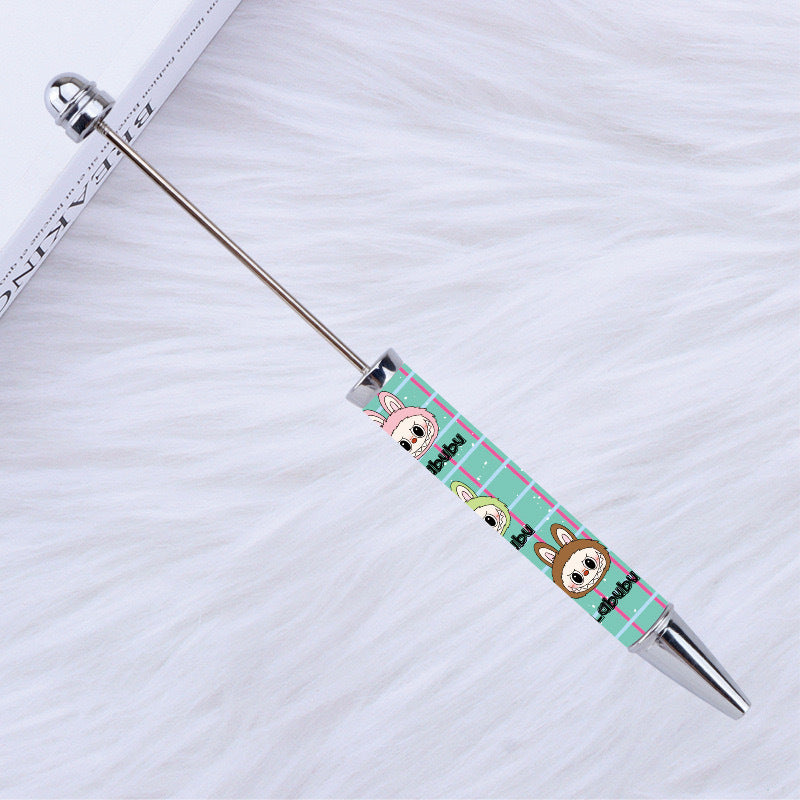 DIY Labu bead pen, inspirational encouragement praise cartoon character pattern printing bead pen Moe grain pen spot