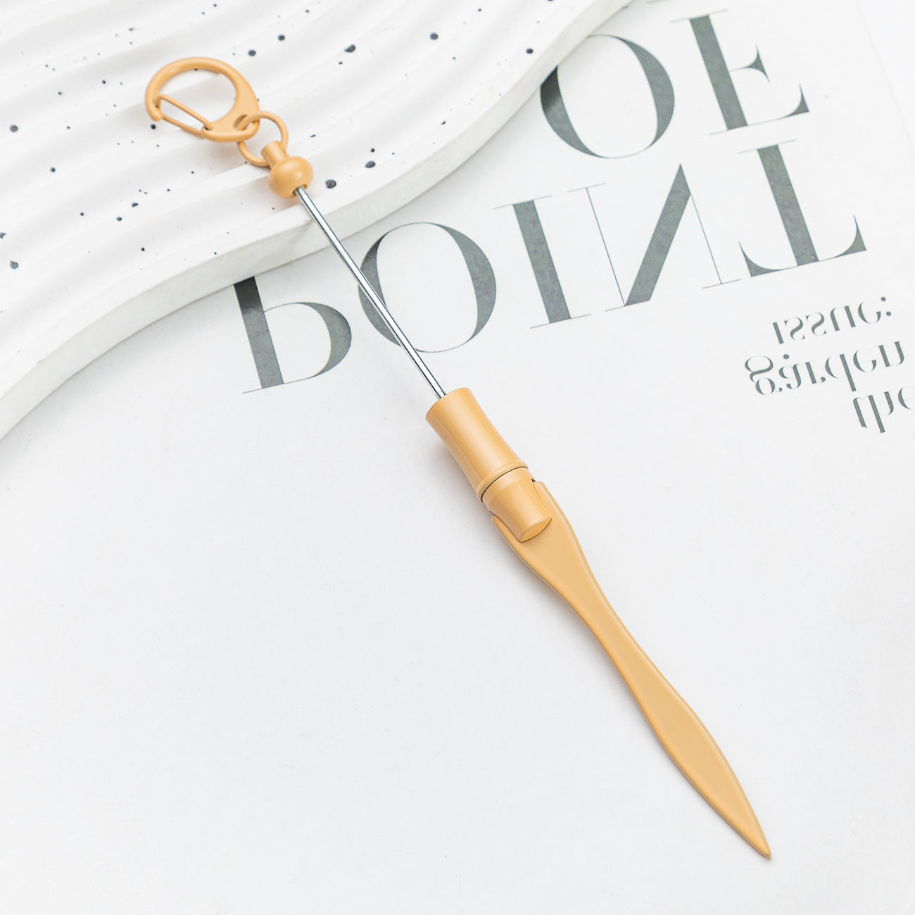 Spot DIY beaded letter opener multi-functional metal paper cutter keychain outdoor portable letter opener wholesale