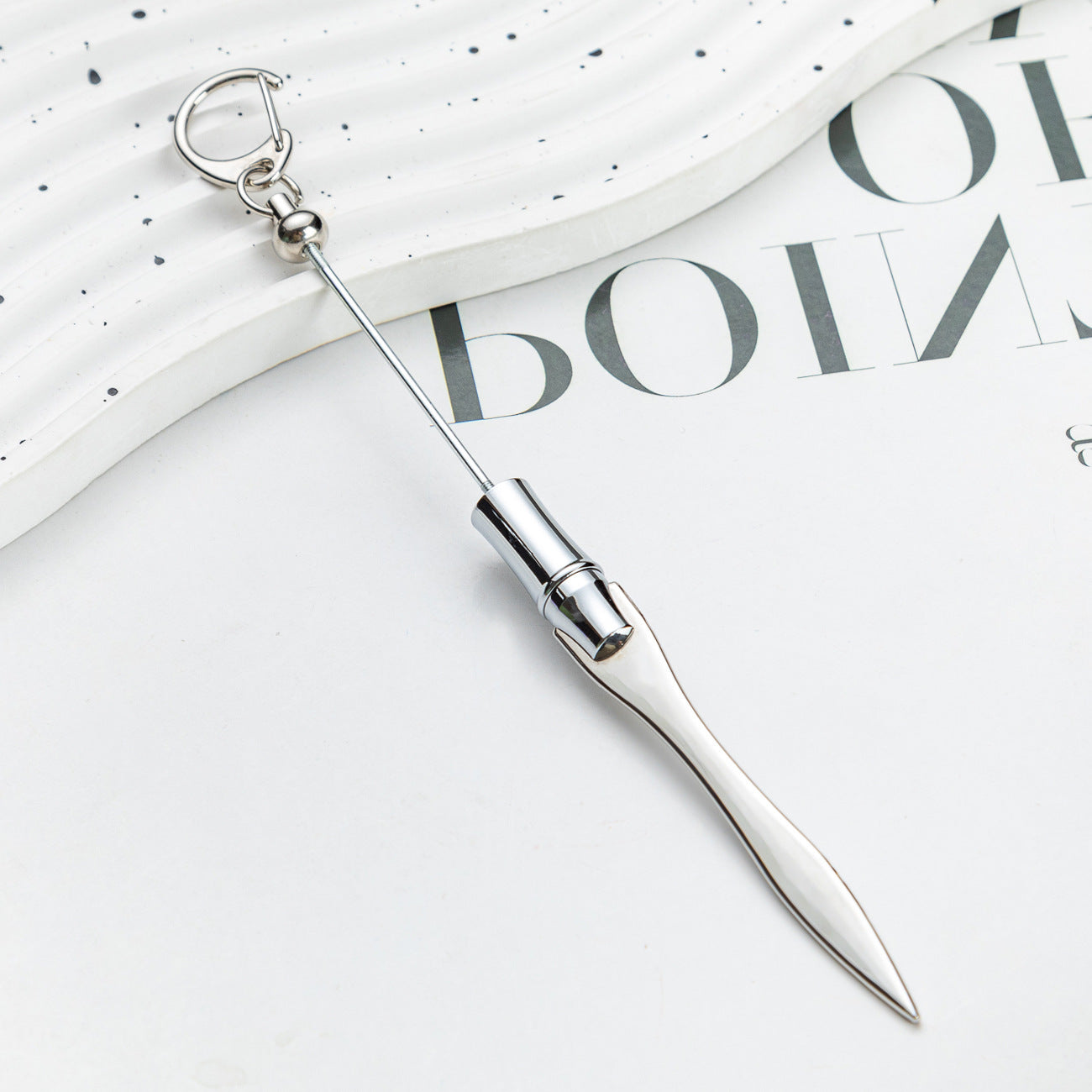 Spot DIY beaded letter opener multi-functional metal paper cutter keychain outdoor portable letter opener wholesale