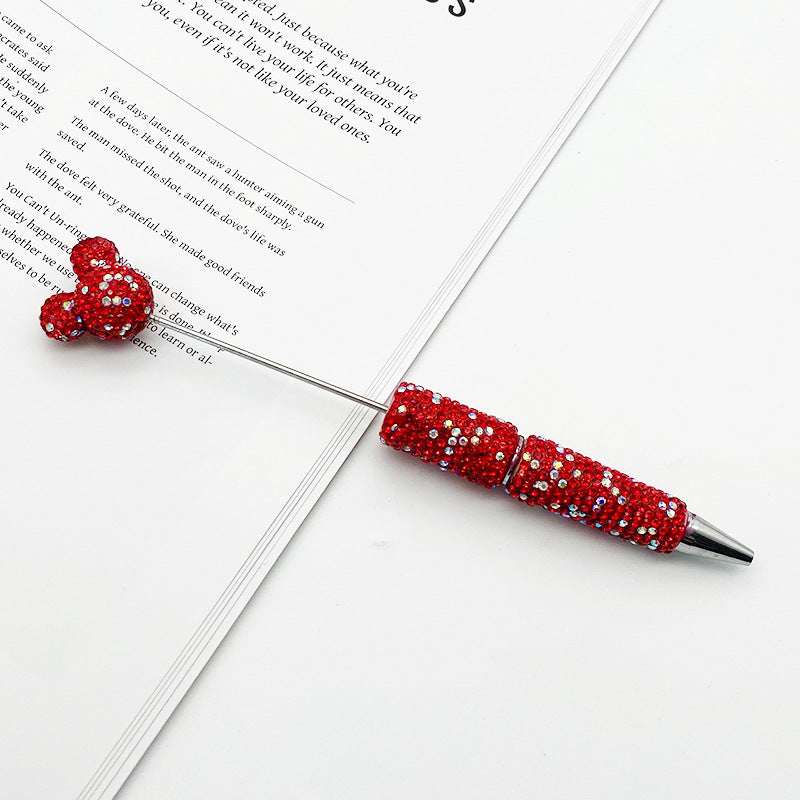 Creative Mickey Head Full Drill Bead Pen DIY Handmade Sticker Drill Ballpoint Pen Cartoon Mickey Gift Pen Manufacturer Spot