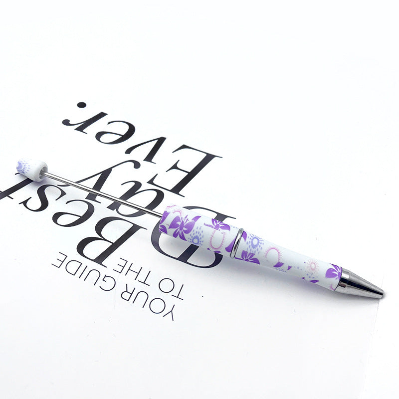 DIY printing pattern bead pen creative leopard print floral cow bead pen cross-border beadedpen spot wholesale