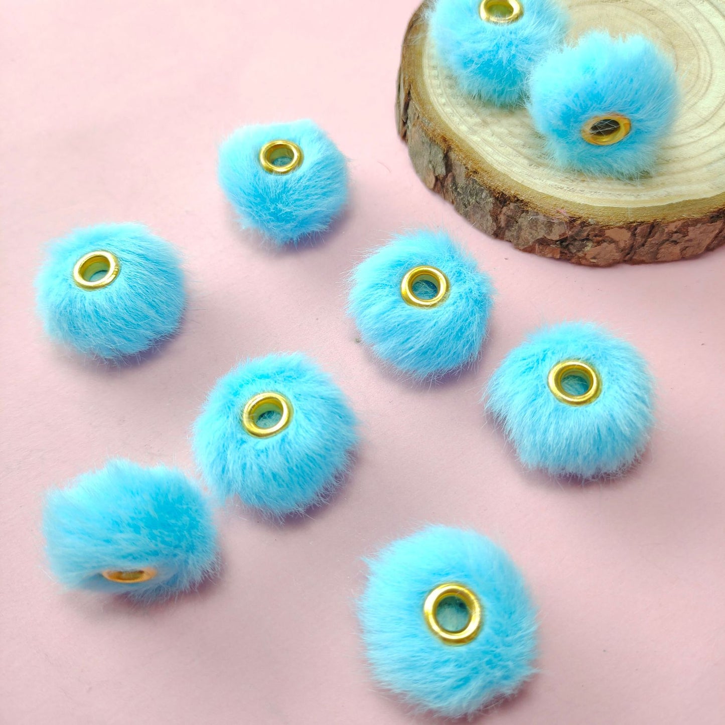Imitation Rabbit Fur Plush Hanging Ball Beads Beads 20mm Straight Hole Hairball Beads DIY Mobile Phone Chain Accessories