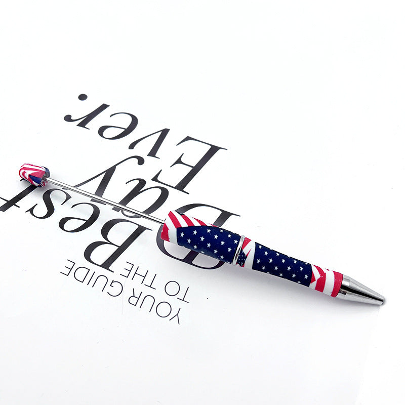 DIY printing pattern bead pen creative leopard print floral cow bead pen cross-border beadedpen spot wholesale