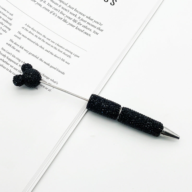 Creative Mickey Head Full Drill Bead Pen DIY Handmade Sticker Drill Ballpoint Pen Cartoon Mickey Gift Pen Manufacturer Spot