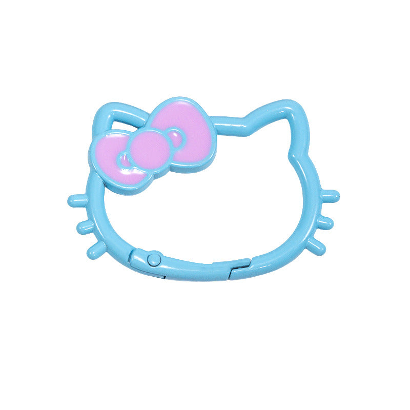 34.5*49.5mm Paint Color Spring Buckle Opening Ring KT Cat Spring Ring Keychain DIY Accessories Alloy