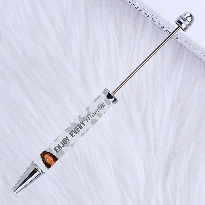 DIY Plastic Beadable Pens with Witty Sayings and Girls Prints