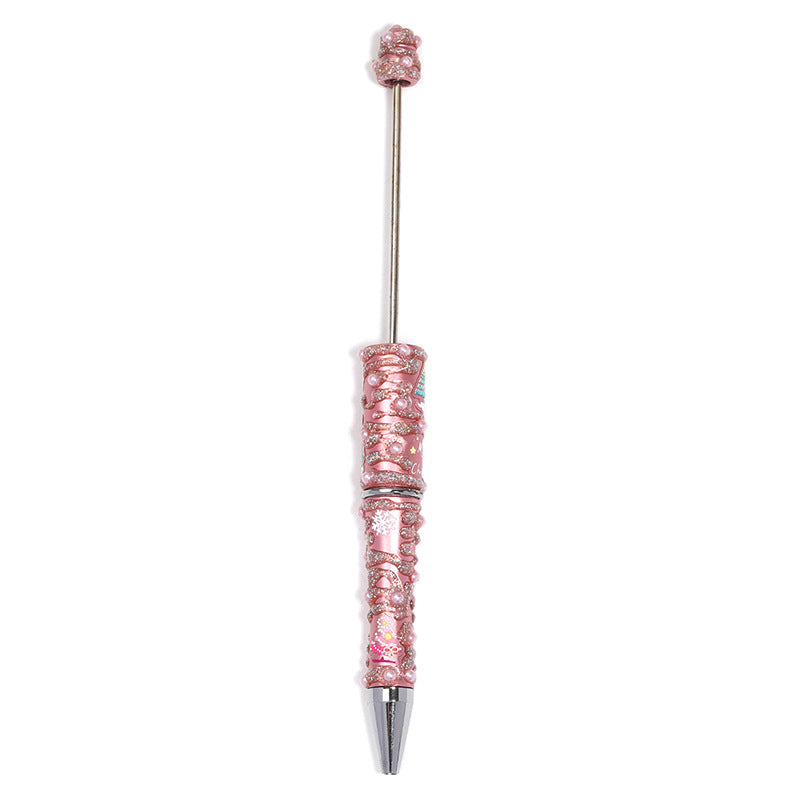 New DIY diamond-set Christmas colorful bead pen broken diamond full diamond ballpoint pen colored cartoon heavy industry cute pen