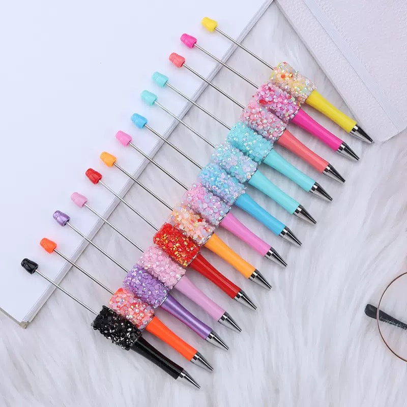 New DIY petal sequined bead pen, Macaron multi-color bead-piercing ballpoint pen cross-border sprouting pen manufacturers wholesale