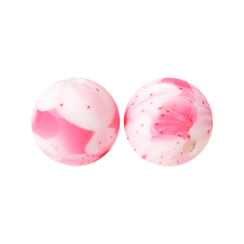 15mm Silicone Beads Water Transfer Beads DIY Jewelry Bead Pen Loose Beads Wholesale #151-200