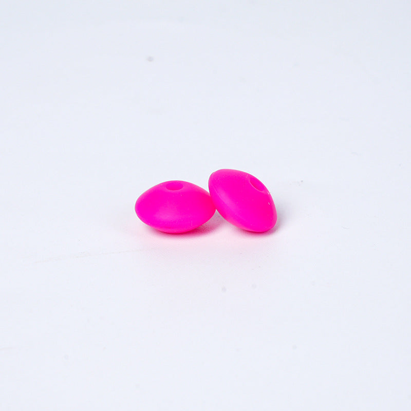 Spot Silicone Beads European and American Jewelry 12mm Small Beads DIY Necklace Beaded Oval Lentil Loose Beads Wholesale
