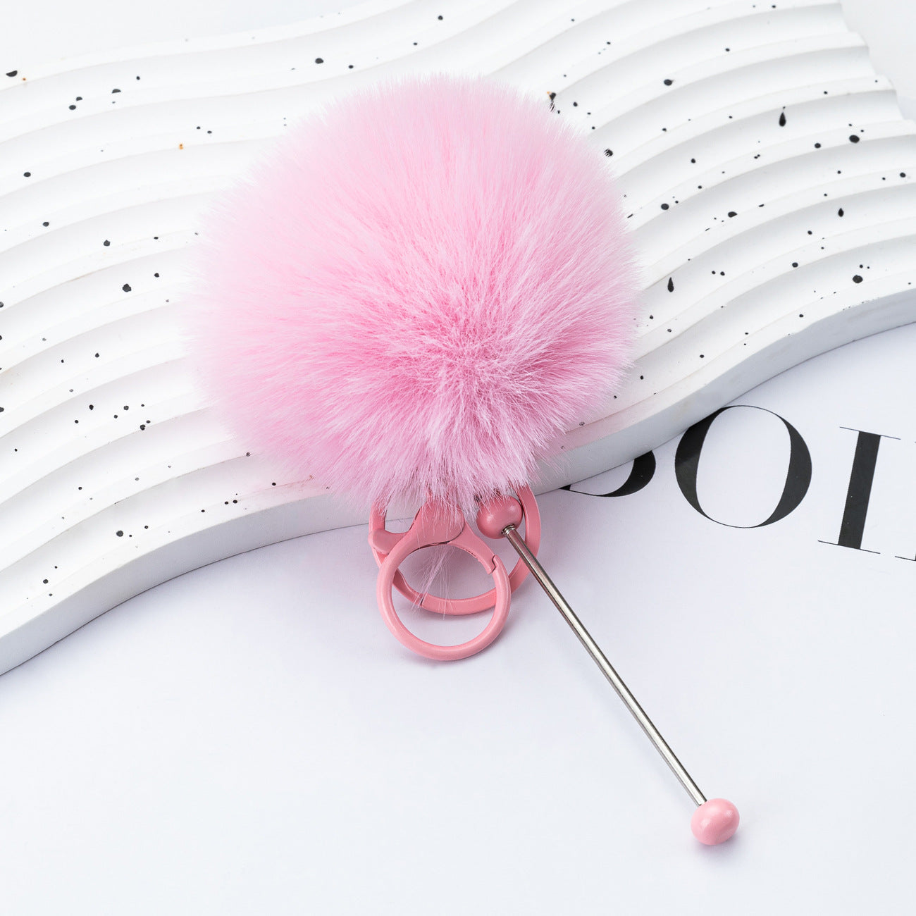 DIY beaded hairball keychain creative personalized bag pendant keychain plush pendant key pendant